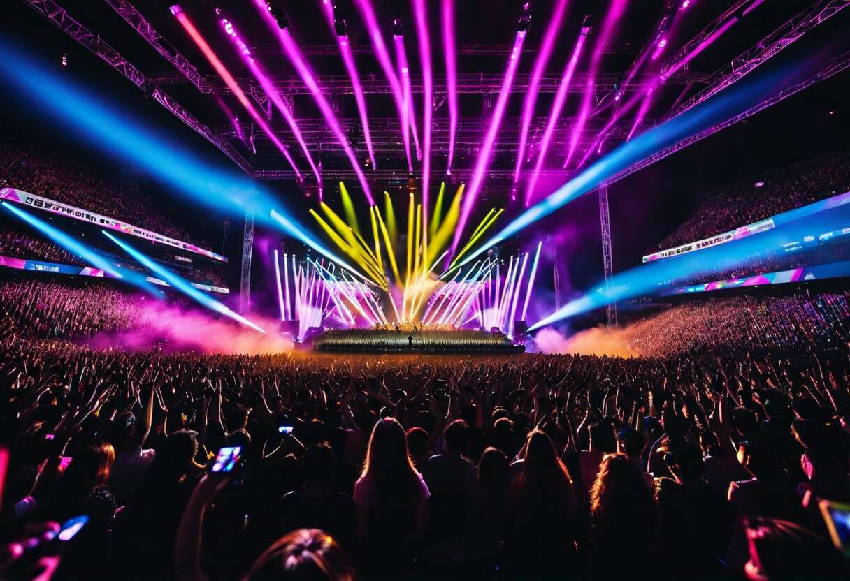 La mer de lumière des fans : l'impact visuel et émotionnel des lightsticks synchronisés