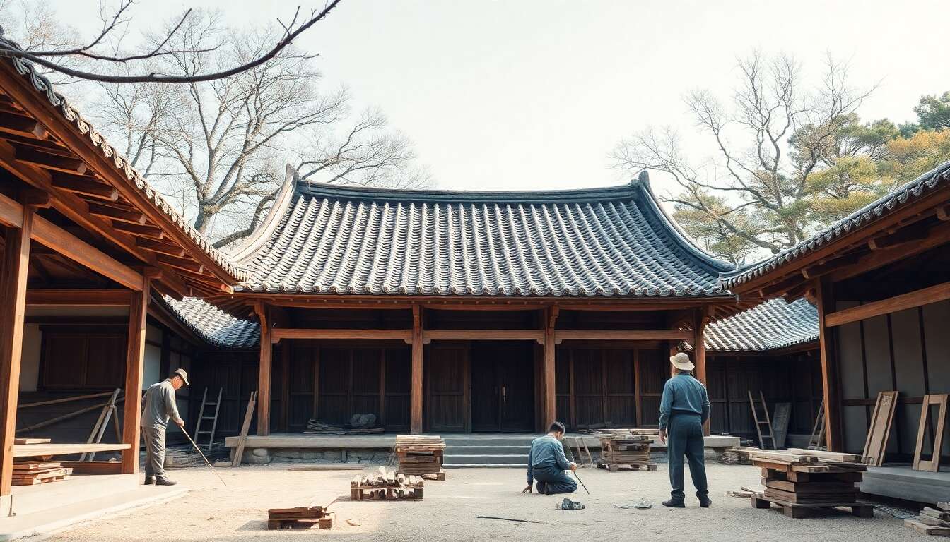 Construction d'un hanok : secrets et techniques