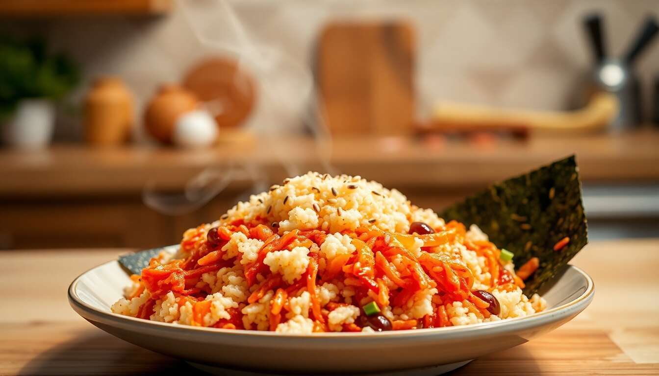 Recette de Kimbap : riz Sauté au Kimchi