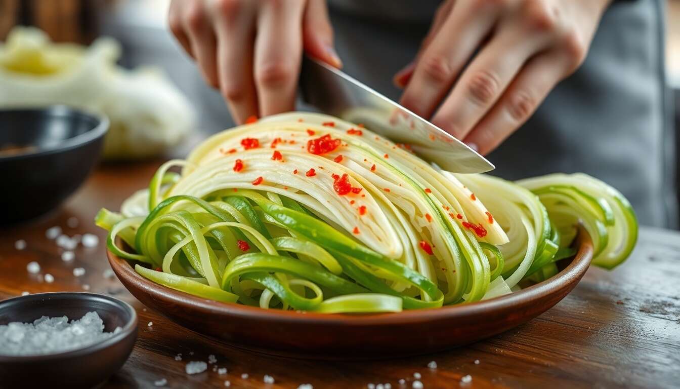 La pr&eacute;paration &eacute;tape par &eacute;tape : d&eacute;coupage et salage