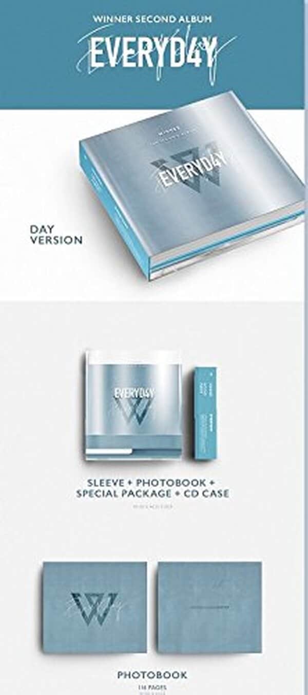 Winner - [Everyd4y] 2nd Album 2 Ver SET CD+Sleeve+116p PhotoBook+28p LyricsBook+5p PostCard+1p PolaroidCard+2p PhotoCard+1p Selfie PhotoCard+1p Sticker K-POP Sealed