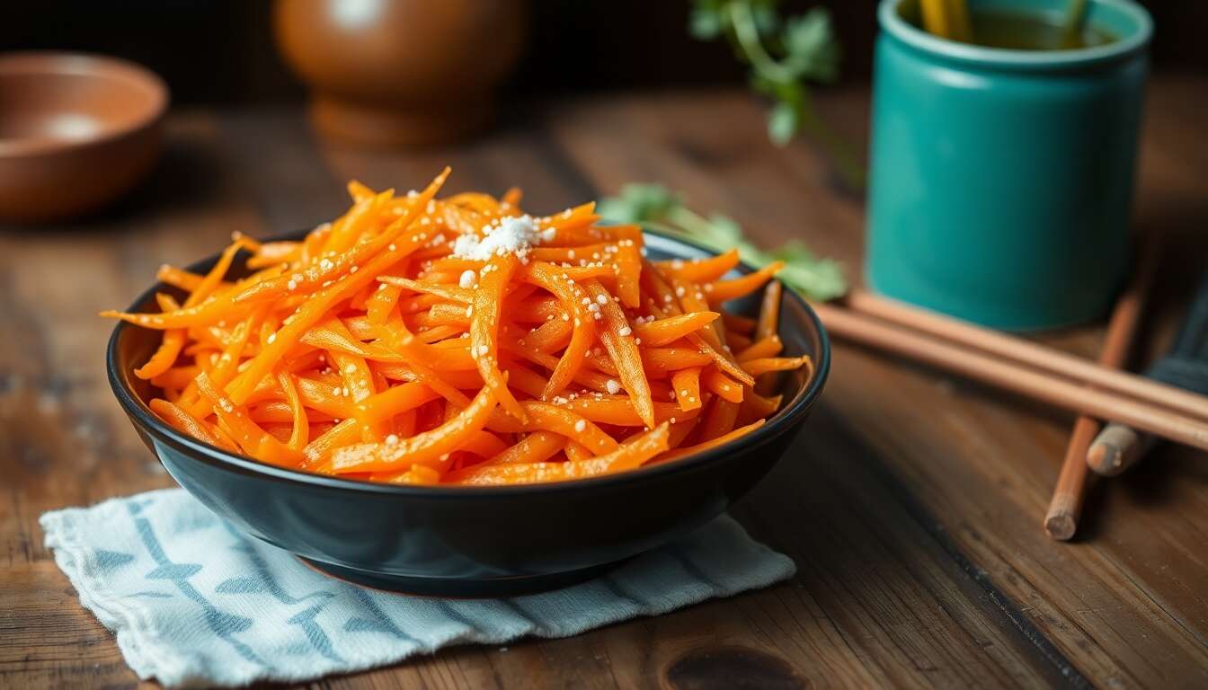 Préparer un accompagnement de carottes façon coréenne
