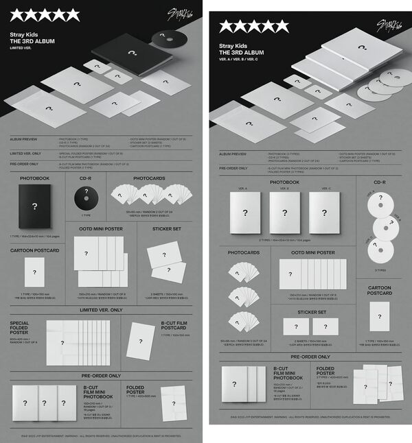 Stray Kids - 5 étoiles [Standard+Limited 4 ver.Set] 4 Album+Avantage de précommande