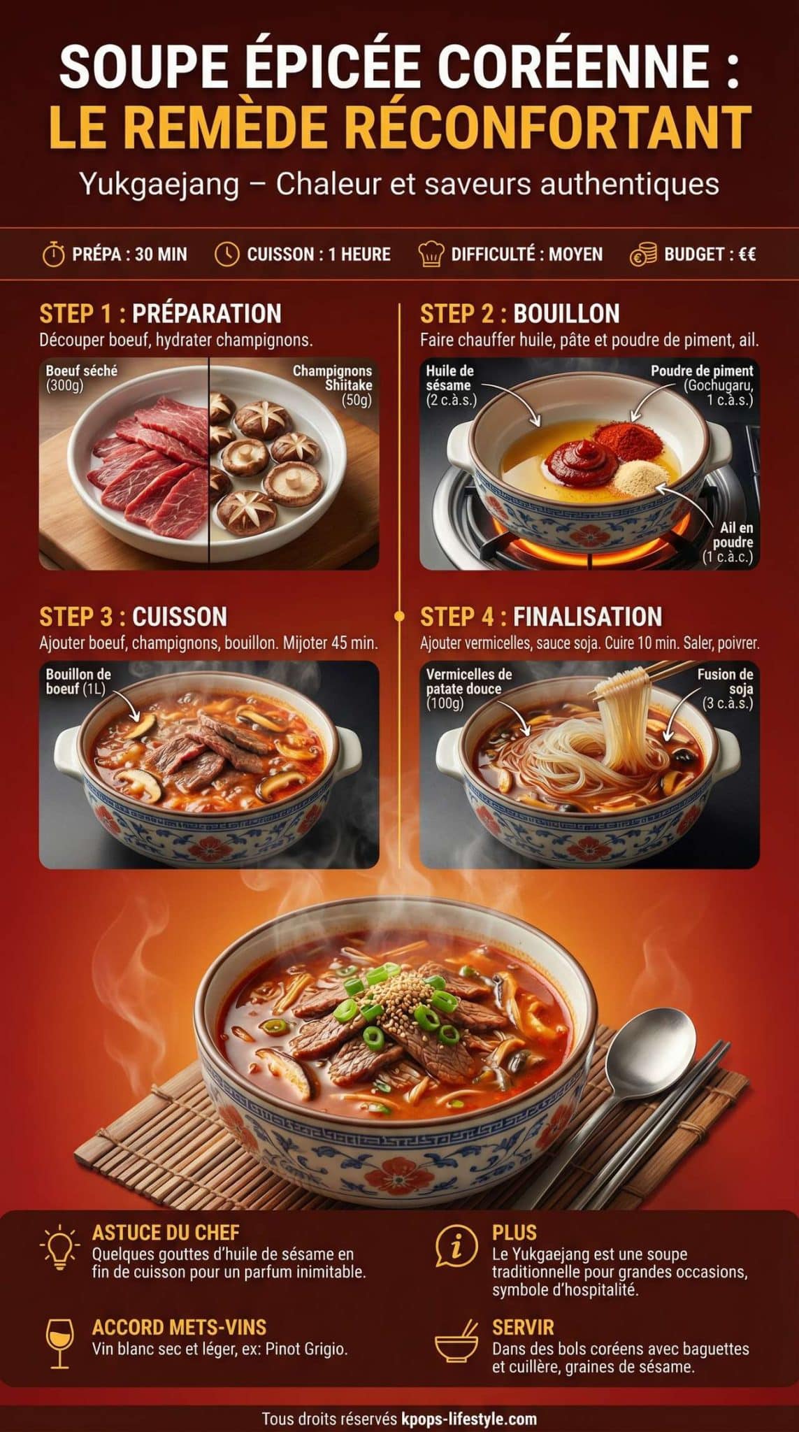 Fiche recette Soupe &eacute;pic&eacute;e cor&eacute;enne : le rem&egrave;de r&eacute;confortant