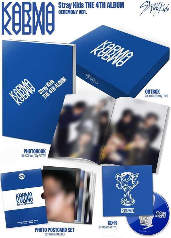 STRAY KIDS KARMA [CEREMONY VER.] 4ème album + cadeau de précommande et 3 cartes photos supplémentaires