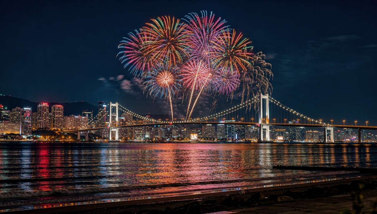 Festival des feux d'artifice de busan : un spectacle &eacute;blouissant