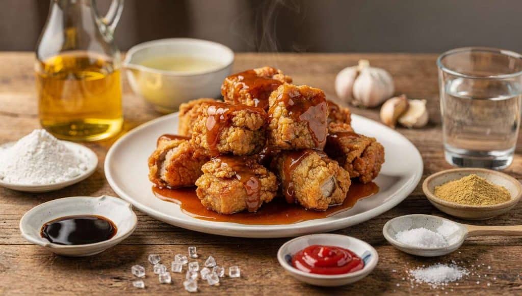 Recette du Tangsuyouk : porc frit à la sauce aigre-douce chinoise