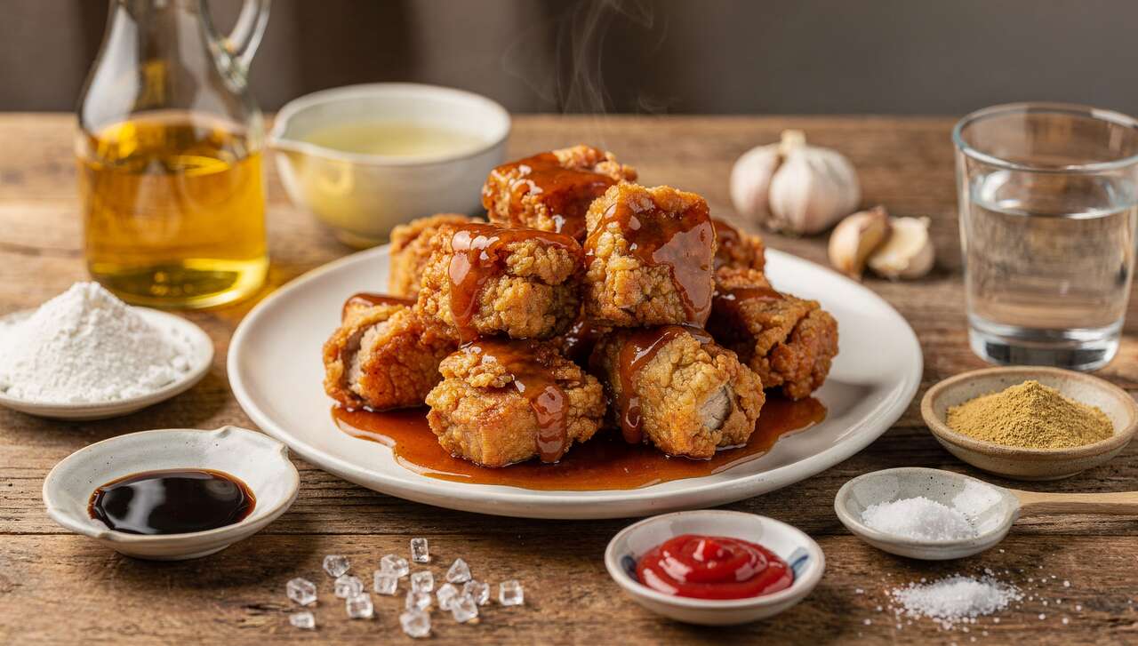 Recette du Tangsuyouk : porc frit à la sauce aigre-douce chinoise