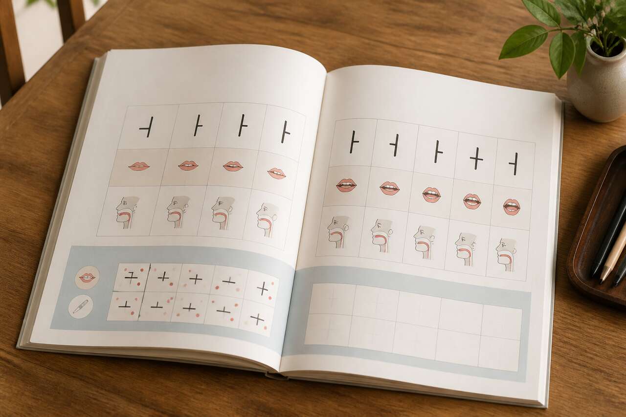 Les voyelles de base du hangeul