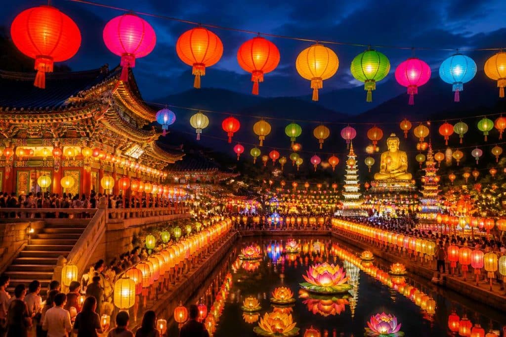 Festival des lanternes : célébration de l'anniversaire de bouddha en corée du sud