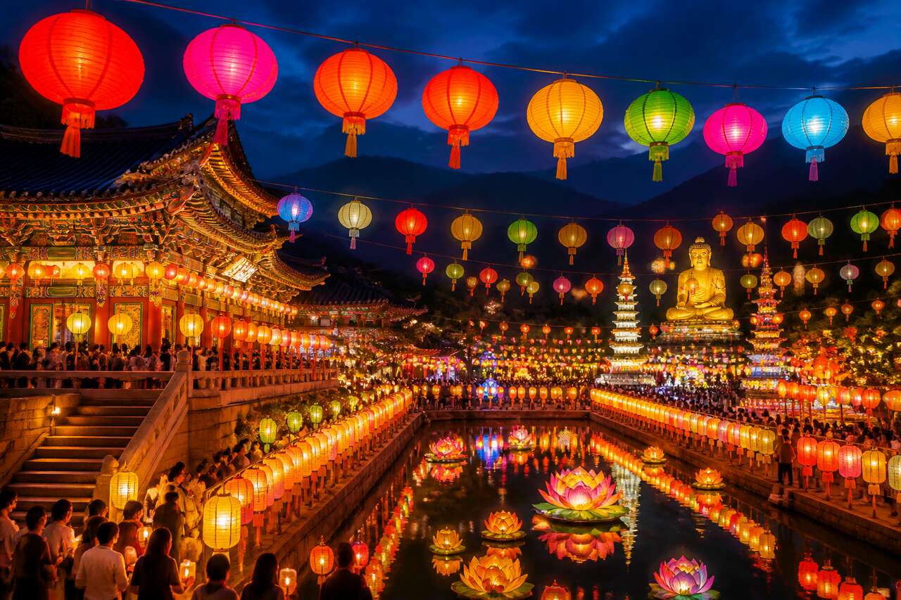 Festival des lanternes : célébration de l'anniversaire de bouddha en corée du sud
