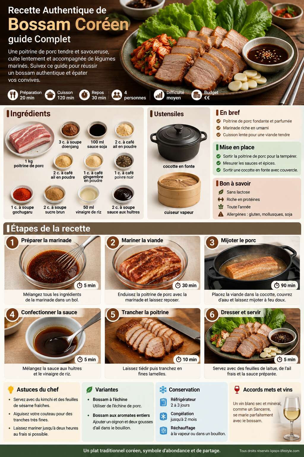 Fiche recette Recette Authentique de Bossam Coréen : guide Complet Fiche recette Recette Authentique de Bossam Coréen : guide Complet