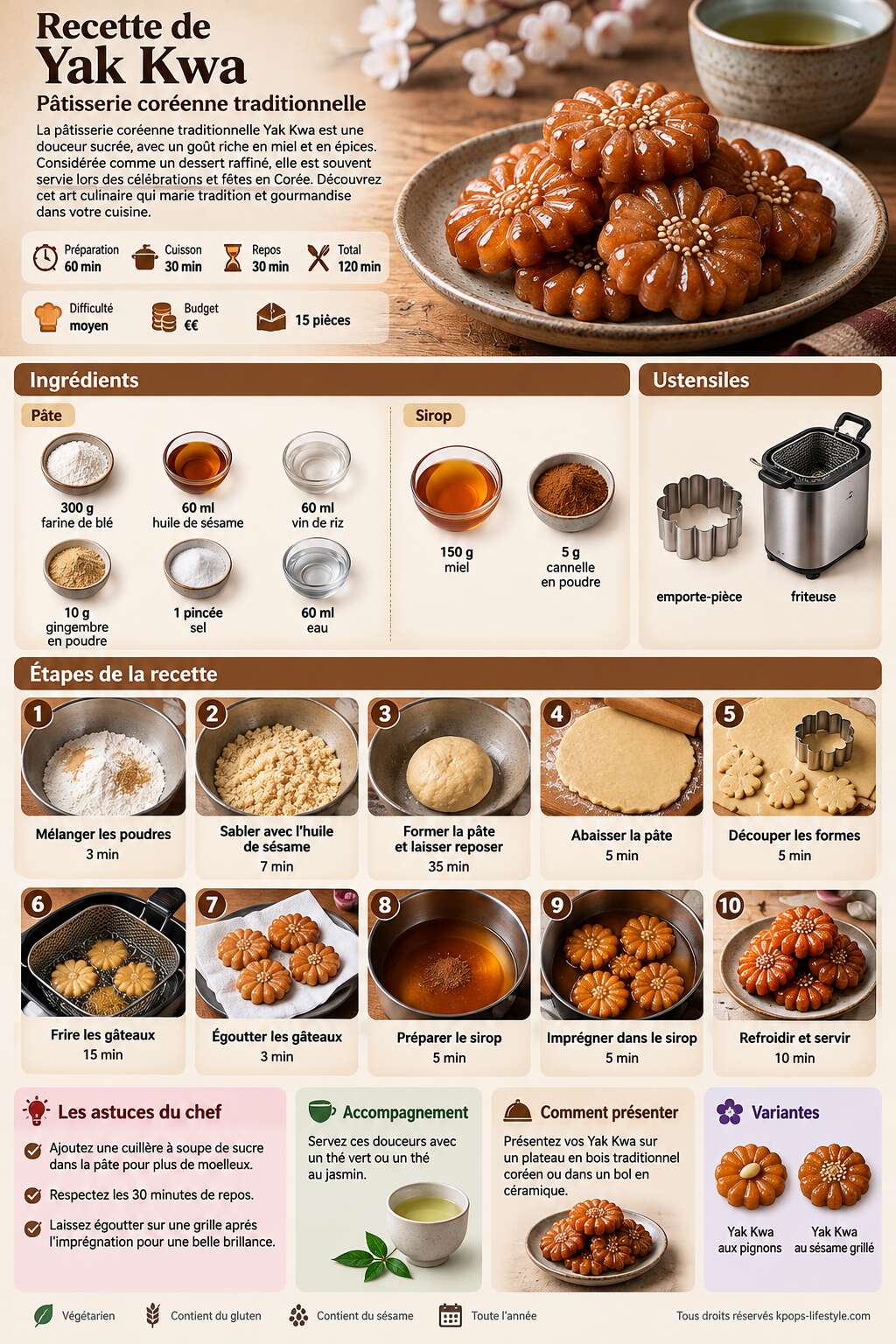 Fiche recette Recette de Yak Kwa : pâtisserie coréenne traditionnelle Fiche recette Recette de Yak Kwa : pâtisserie coréenne traditionnelle