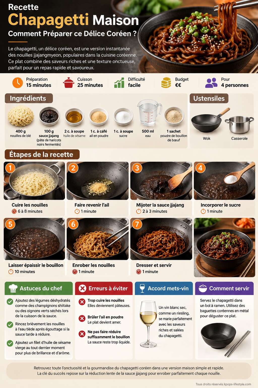 Fiche recette Recette Chapagetti Maison : comment Préparer ce Délice Coréen ? Fiche recette Recette Chapagetti Maison : comment Préparer ce Délice Coréen ?