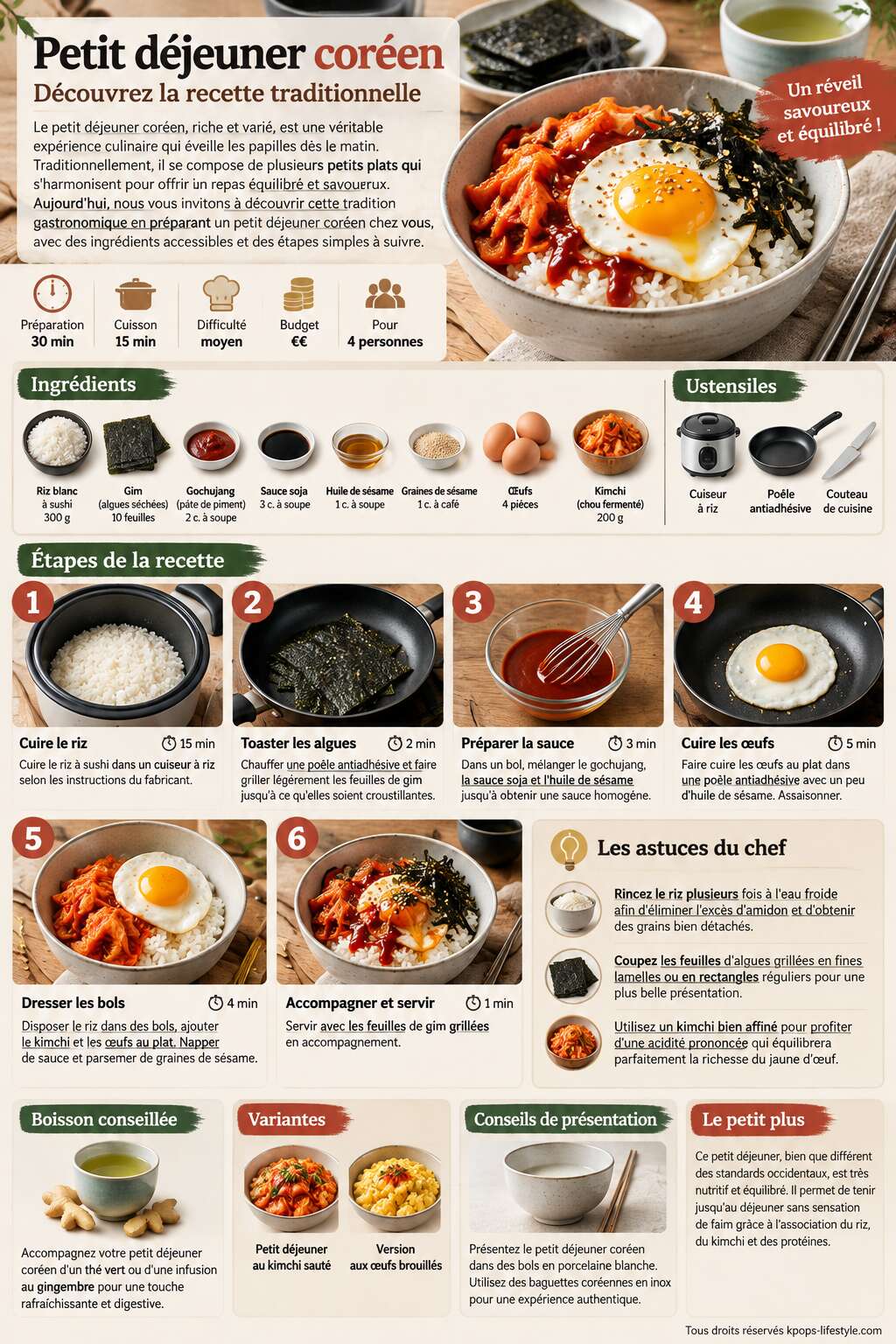 Fiche recette Petit d&eacute;jeuner cor&eacute;en : d&eacute;couvrez la recette traditionnelle
